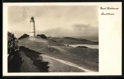 AK Hiddensee, Blick mit Leuchtturm