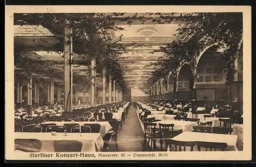 AK Berlin, Konzert-Haus, Mauerstr. 82, Zimmerstr. 90-91, Innenansicht