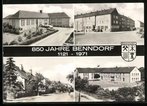 AK Benndorf / Eisleben, 850 Jahrfeier 1121-1971, Polytechnische Oberschule, Himpelstrasse, Ernst-Thälmann-Strasse