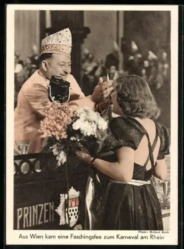Künstler-AK Köln, Aus Wien kam eine Faschingsfee zum Karneval am Rhein, 1939