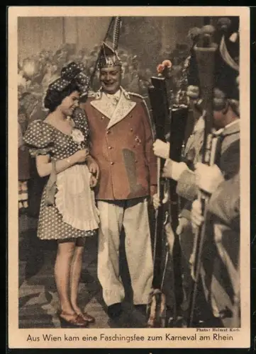 AK Köln, Karneval 1939, aus Wien kam eine Faschingsfee zum Karneval am Rhein