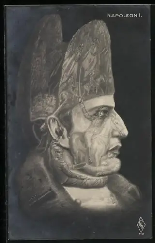 AK Porträt von Napoleon und seinen Kriegstaten, Metamorphose