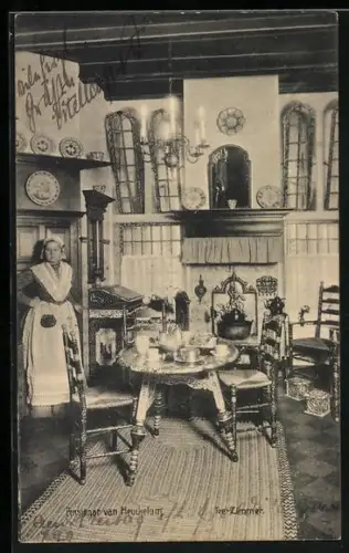 AK Berlin-Schöneberg, Hotel-Pension van Heuckelum, Keithstrasse 16, Tee-Zimmer