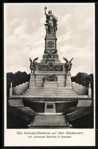 AK Niederwald / Rüdesheim, Das National-Denkmal von Johannes Schilling in Dresden