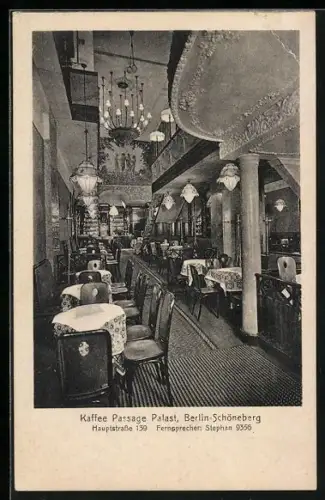AK Berlin-Schöneberg, Restaurant Kaffee Passage Palast in der Hauptstrasse 139