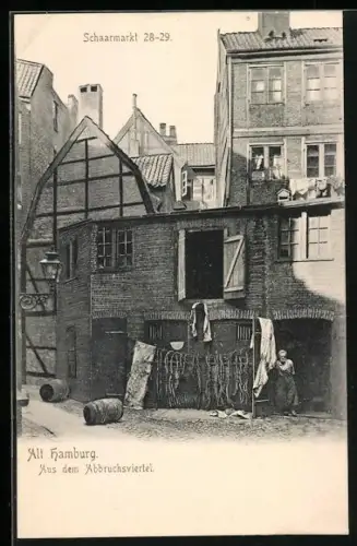 AK Hamburg-Neustadt, Aus dem Abbruchsviertel, Schaarmarkt 28-29