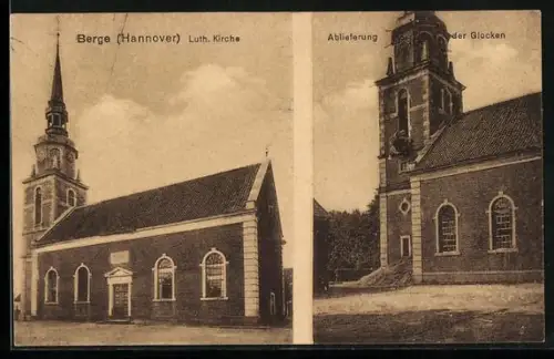AK Berge /Hannover, Die Luth. Kirche, Ablieferung der Glocken