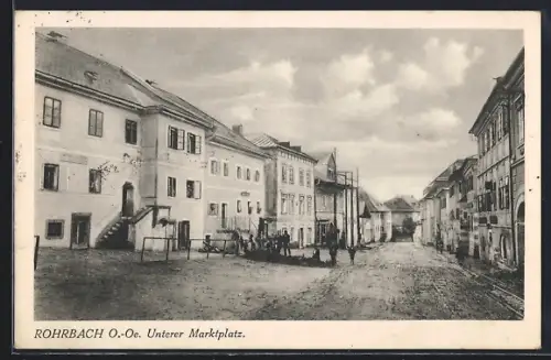 AK Rohrbach, Unterer Marktplatz mit Geschäften