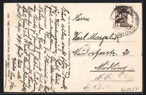 AK Rohrbach, Unterer Marktplatz mit Geschäften