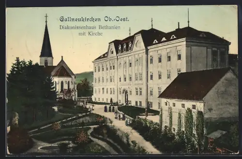 AK Gallneukirchen, die Evangelische Kirche und Bethanien