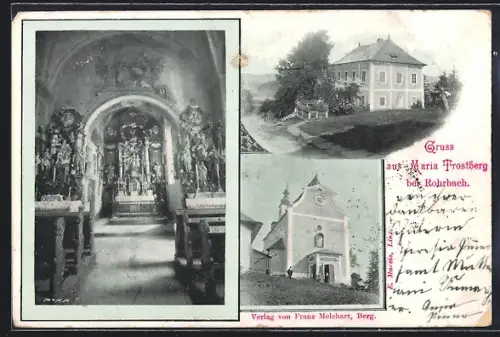 AK Maria Trostberg bei Rohrbach, Kirche mit Innenansicht