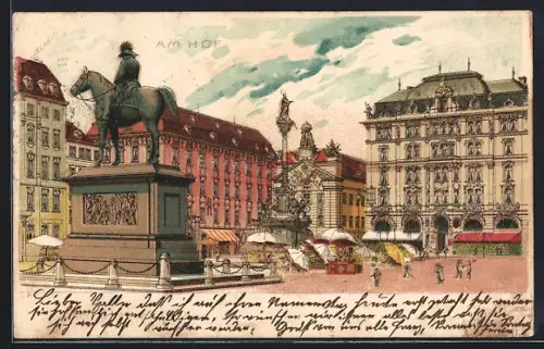Lithographie Wien, Am Hof um 1900