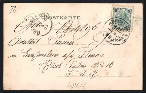 Lithographie Wien, Am Hof um 1900