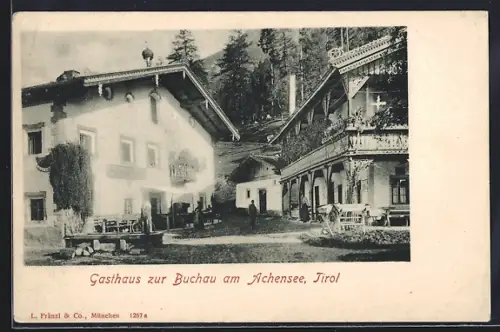 AK Buchau am Achensee, Blick auf Gasthaus
