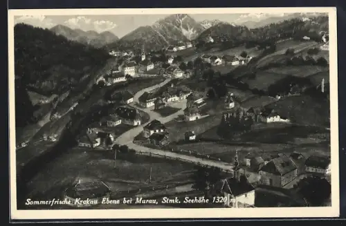 AK Krakau Ebene bei Murau, Ortsansicht aus der Vogelschau