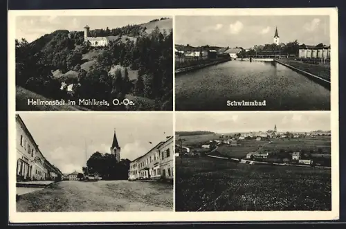 AK Hellmonsödt i. M., Ortsansichten, Schwimmbad