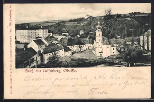 AK Helfenberg /Ob.-Oe., Teilansicht mit Blick auf die Kirche