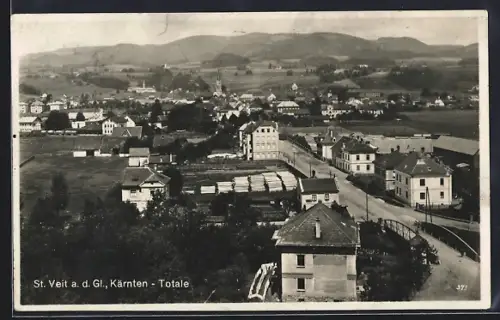 AK St. Veit a. d. Gl., Ortsansicht aus der Vogelschau