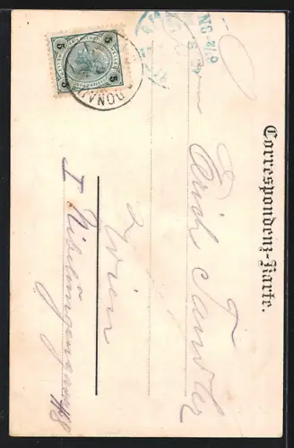 AK Wien, Aspern a. d. Donau, Kirche, Löwendenkmal, Strassenpartie mit Kirche