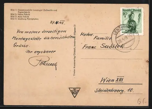 AK Lenzing / O. Ö., Gesamtansicht Lenzinger Zellwolle und Papierfabrik, Neue Fabrik, Alte Fabrik, Siedlung Pettighofen