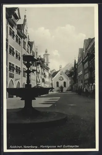 AK Feldkirch, Marktgasse mit Gurtisspitze