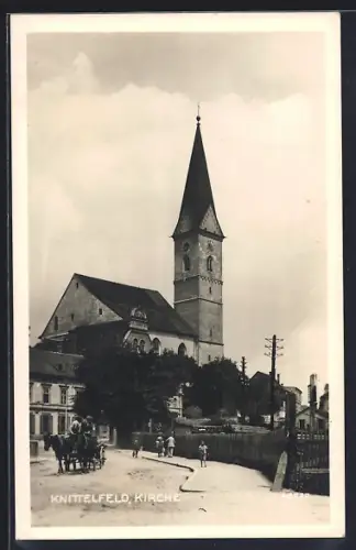 AK Knittelfeld, Ortspartie mit Kirche