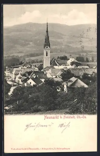 AK Neumarkt b. Freistadt, Ortsansicht mit Kirche aus der Vogelschau