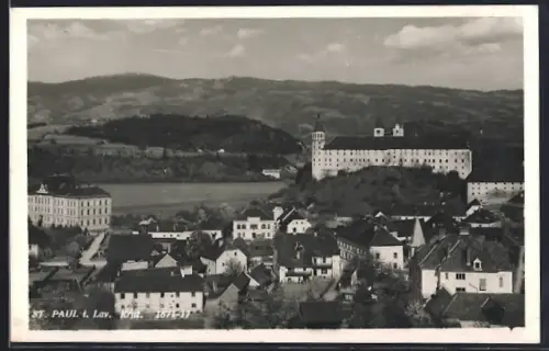 AK St. Paul i. Lav., Ortsansicht mit Blick auf das Stift