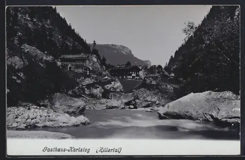 AK Ginzling /Zillerthal, Gasthaus Karlsteg