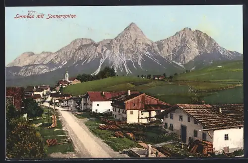 AK Lermoos, Panorama mit Sonnenspitze