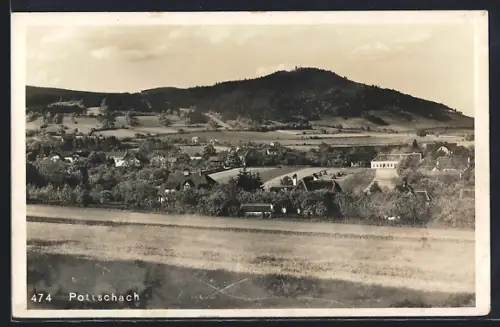 AK Pottschach, Ortsansicht von der Feldflur aus