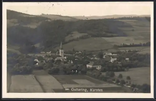 AK Guttaring /Kärnten, Ortsansicht mit Kirche aus der Vogelschau