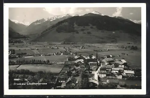 AK Bruck a. d. Glocknerstrasse, Gesamtansicht mit Bergpanorama aus der Vogelschau