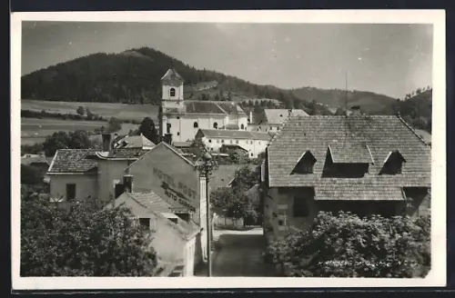 AK Kirchberg / Wechsel, Ortsansicht mit der Kirche