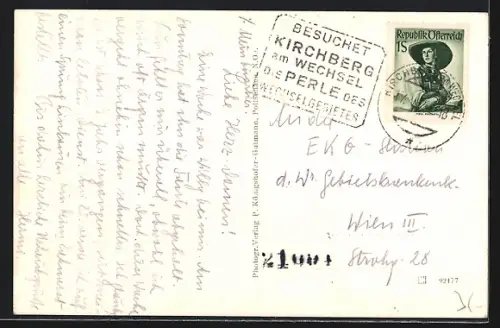 AK Kirchberg / Wechsel, Ortsansicht mit der Kirche