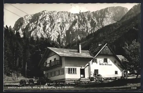 AK Nasswald, Reisstal, Binder-Wirtshaus mit Bergpanorama