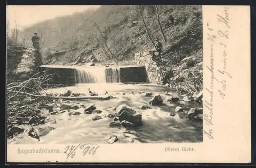 AK St. Andrä-Wördern, Hagenbachklamm, Oberes Wehr