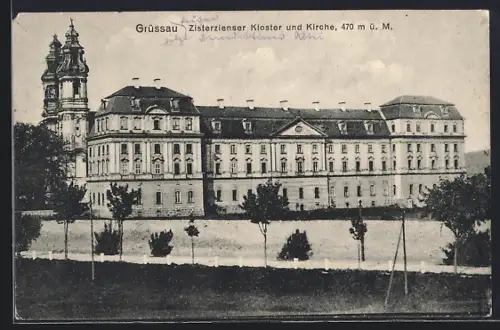 AK Grüssau, Zisterzienser Kloster und Kirche