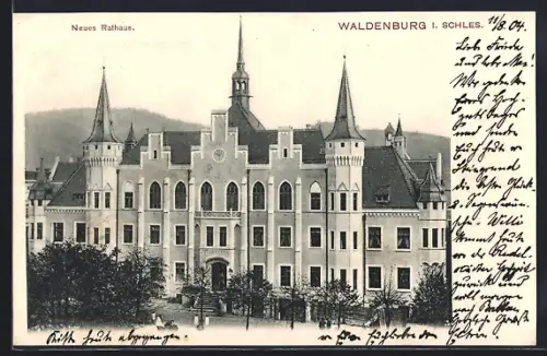 AK Waldenburg, Partie am neuen Rathaus