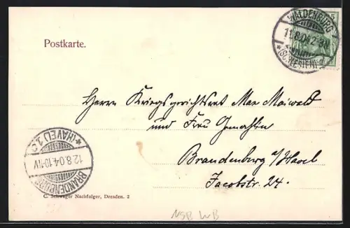 AK Waldenburg, Partie am neuen Rathaus