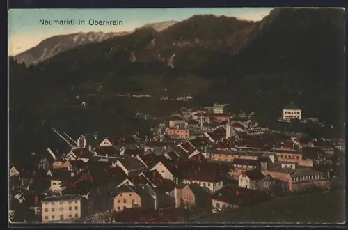 AK Neumartkl in Oberkrain, Ortsansicht aus der Vogelschau