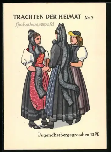 AK Frauen in Schwarzwälder Tracht aus dem Hochschwarzwald