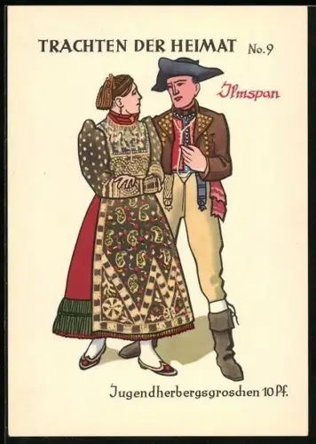 AK Paar in Tracht aus Ilmspan