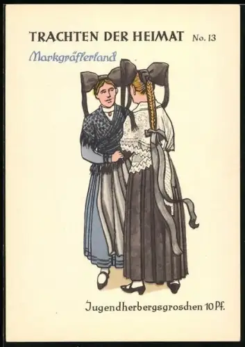 AK Frauen in Schwarzwälder Tracht aus dem Markgräflerland