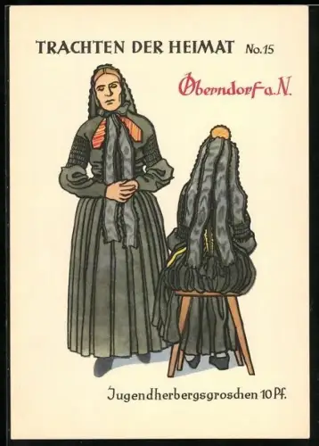 AK Oberndorf / Neckar, eine Frau in Schwarzwälder Tracht