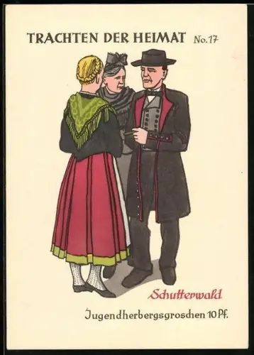 AK Schutterwald, Trachten der Heimat, Schutterwälder Tracht, Schwarzwälder Tracht