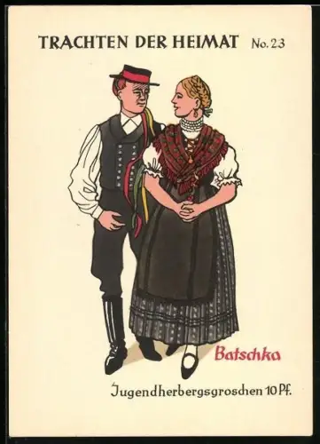 AK Paar in ungarischer Tracht, Batschka