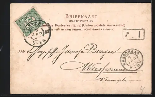 AK Leiden, Gezicht op Stille Rijn en R. K. Kerk