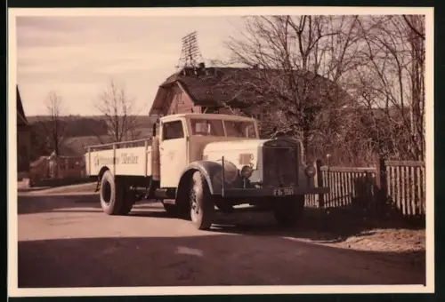 Fotografie Lastwagen Saurer, LKW Pritsche der Post Brauerei Weiler