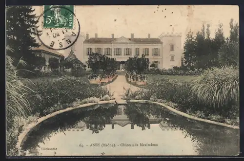 AK Anse /Rhône, Château de Meximieux et son jardin élégant